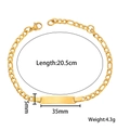 Detailed size specifications for a gold plated stainless steel Figaro link id bracelet - Gold Figaro Chain Style (C193)