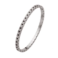 Silver square link stainless steel bracelet with black zircon stones in a sleek grid design - Steel + Black