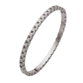 Silver stainless steel bracelet with square links and clear cubic zirconia stones - Silver Chain With White Charm