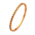 Bracciale rigido minimalista in acciaio oro rosa con pietre di zircone nero - Oro Rosa + Nero