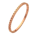 Bracciale in acciaio inossidabile oro rosa con maglie quadrate e zirconi marroni - Tono Oro Rosa con Zirconia Bianca