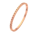 Bracciale in acciaio inossidabile oro rosa con maglie quadrate e pietre di zircone rosso - Tono Oro Rosa con Zirconia Rosa