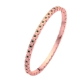 Bracciale a maglie quadrate in oro rosa con zirconi verdi, stile moderno e minimalista - Tono Oro Rosa con Zirconia Verde