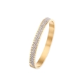 Bracelet en acier titane doré avec chiffres romains et rangée de cristaux blancs fins - Style Homme / 8mm / Or