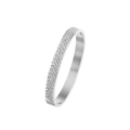 Bracciale rigido aperto minimalista in argento con file di zirconi cubici scintillanti - Argento (B026-8mm)