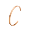 Bracciale aperto in oro rosa minimalista con incisioni Only You e Forever Love - Oro (B124)