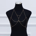 Elegant gold multi-layer beaded body chain accessory for women in shiny finish - ZW2749 Body Chain Gold