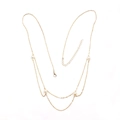 Elegante cintura a catena dorata multistrato con perle bianche per moda femminile - Oro