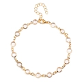 Elegante tobillera dorada con cristales de doble cara y cierre de langosta ajustable - Dorado