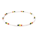 Handmade bohemian colorful seed bead necklace with white and multicolor accents - White Multicolor Segmented Bead (2)