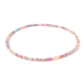 Macro detail of handmade colorful macaron seed beads on a minimalist choker necklace - Macaron Mixed Color Bead (4)