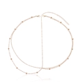 Detail der roségoldenen Perlenkette Körperschmuck mit Karabiner und Verlängerung - Gold