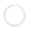 Detailed close-up of multi-layer gold chain necklace with lobster clasp and adjustable link - Gold