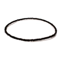 Detailed view of handmade black beaded necklace with glossy finish on a white background - Glossy Solid Black Bead (5)