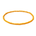Detail of vibrant orange beaded necklace showing glossy resin beads and fine handmade texture - Bright Orange Solid Seed Bead (14)