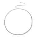Zilveren punk body chain met platte schakels en verstelbare karabijnsluiting - Zilver