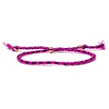 Handmade woven bracelet with rose gold beads in magenta and black cord finish - Rose Red Black Mix (Style 6)