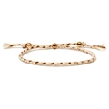 Handmade woven cord bracelet in cream and brown with three polished gold beads - Off-White Brown Mix (Style 7)