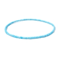 Handmade necklace with light blue translucent beads and dark blue accent bead - Light Blue Fresh Seed Bead (18)