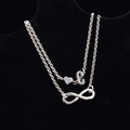 Cavigliera argento a strati con ciondolo a cuore, lettera C e dettaglio simbolo infinito - Stile Lettera C