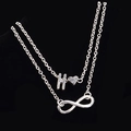 Set cavigliera argento a strati con ciondoli lettera H cuore e simbolo infinito - Stile Lettera H