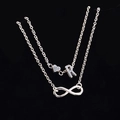 Cavigliera doppia in argento con cuore, lettera R e simbolo dell'infinito - Stile Lettera R