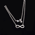 Cavigliera argento a doppio strato con cuore infinito e ciondolo con lettera S - Stile Lettera S
