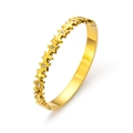 Bracelet jonc en acier inoxydable doré orné d'étoiles serties de zircons brillants - Design d'Étoile (HMSZ016) / Or