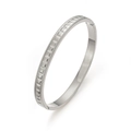 Détail du bracelet en titane argenté avec textures géométriques et fermoir latéral pratique - Texture Clous de Paris Argent (HMSZ014)
