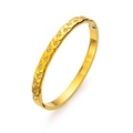 Bracelet doré à motif d'épi avec zircons blancs et charnière invisible sur fond blanc - Style Épi de Blé (HMSZ021 Couleur Or)