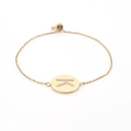 Gold stainless steel bracelet with letter K pendant and adjustable sliding clasp - Gold (K)