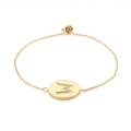 Adjustable gold chain bracelet featuring a zircon-encrusted hollow letter M pendant - Gold (Size M)