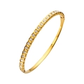 Detalle de la pulsera de titanio dorado con incrustaciones de circonita y cierre oculto - Estilo Simple Fila Zirconia (HMSZ036) / Dorado