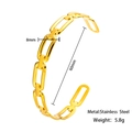 Dettaglio del bracciale dorato in acciaio inossidabile da 8mm con dimensioni - Oro (HMSZ082)
