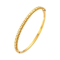 Détail du bracelet en acier titane doré orné de zircons et d'un fermoir latéral - Style Pavé Zirconia (HMSZ038) / Or