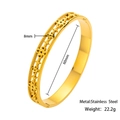 Dettaglio del bracciale a quadrifoglio dorato da 8mm con diametro interno 60mm - Oro (HMSZ083)
