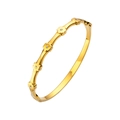 Detalle de la pulsera de acero inoxidable bañada en oro 18K con motivos de flores - Estilo Flor Bambú (HMSZ033) / Dorado
