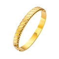 Bracelet jonc élégant en acier titane doré torsadé serti de diamants étincelants - Style Pavé Torsadé Nervuré (HMSZ035 Or)
