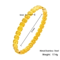 Bracciale a quadrifoglio in acciaio inossidabile dorato da donna con larghezza 6mm - Oro (HMSZ085)