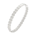 Bracciale a scatto in acciaio argento con motivo floreale a margherita per donna - Color Acciaio (HMSZ085)