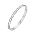 Détail du bracelet infini en argent avec des accents de diamants scintillants - Style Symbole Infini (HMSZ032) / Argent