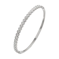 Detalle de la pulsera de corazón plateada con micro-pavé de circonitas brillantes - Estilo Corazón Unido (HMSZ063) / Color acero