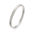 Détail du bracelet en acier inoxydable argenté avec texture géométrique et fini poli - Style à Texture de Grille Géométrique (HMSZ029 Couleur Acier)