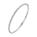 Detalle de brazalete de titanio plateado con estrellas de circonita y relieve de cuentas - Estilo de Burbuja de Cuenta Redonda (HMSZ048 Acero)
