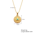 18k gold plated titanium steel necklace with blue evil eye sun pendant on bead chain - Sun Pattern Evil Eye (N325) / Gold