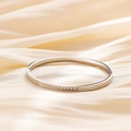 Elegant silver stainless steel open bangle with sparkling pave-set zircon crystals - B073-4mm Silver