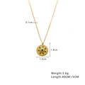 18k gold plated titanium steel necklace with vintage green gemstone round pendant - Radial Pave Round Plate (N326) / Gold