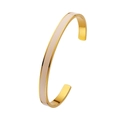 Elegant gold stainless steel cuff bracelet with ivory enamel inlay for women - Female Style / Gold + Dusty Rose
