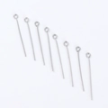 Polished silver stainless steel eye pins for DIY jewelry making and beading projects - 0.5*13.5mm / Stainless Steel Original