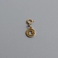 Macro shot of gold plated stainless steel Cancer zodiac pendant with a spring ring clasp - Cancer (With Spring Ring Clasp)